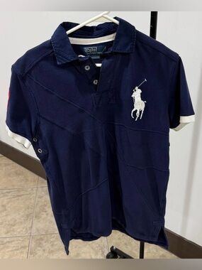 Polo Ralph Lauren Big Pony Polo Shirt Custom Fit  Blue Size M Large Logo #3